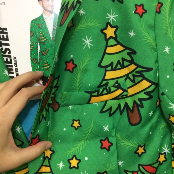 Suitmeister Christmas Trees Green Holiday Blazer - Picture 5 of 14